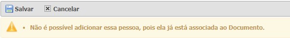 Figura 14: Não é possível adicionar o mesmo requerente ou procurador mais de uma vez