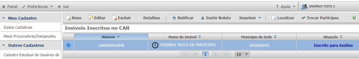 Figura 19: CAR vai para a pauta do novo proprietário 