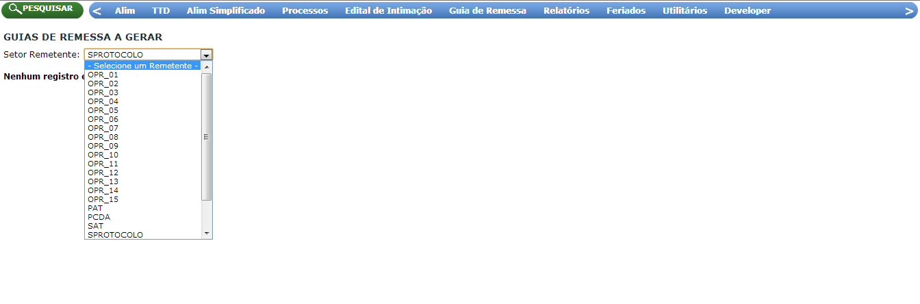 TelaGuiaDevemSerEmitidasSelecionaSetor