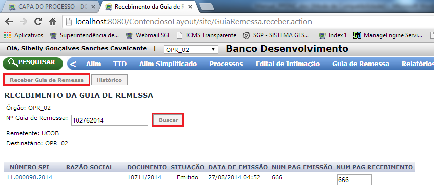 GuiaRemessaRecebendo