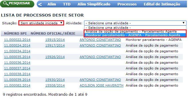 ProcessosDesteSetorSelecionaAtividade